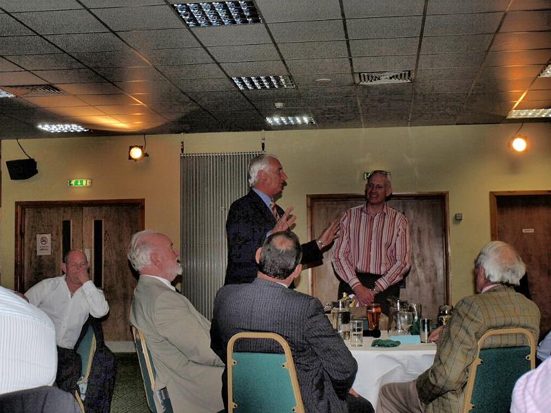 P5091788.JPG - Ron Goodwin from the Cheshires tells Ambuscade Association "Don't forget my invitation to the next one"